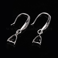 Anti-Tarnish Rhodium Plated 925 Sterling Silver Earring Hooks&nbsp;STER-F033-55P