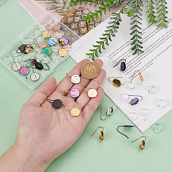 DIY Blank Dome 304 Stainless Steel Dangle Earrings Making Finding Kits&nbsp;DIY-AN0001-08