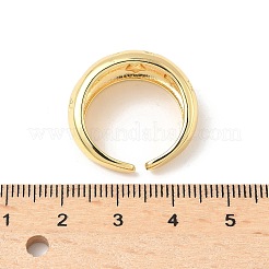 真鍮製カフリング  カドミウムフリー＆ニッケルフリー＆鉛フリー  オープンリング  スター  18KGP本金メッキ  10mm  内径: 調節可能&nbsp;RJEW-V009-07G