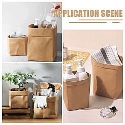 3Pcs 3 Styles Kraft Paper Washable Storage Bags&nbsp;ABAG-CA0001-20