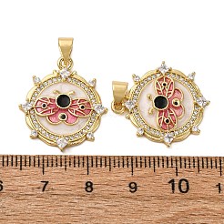 Brass Micro Pave Cubic Zirconia Pendants&nbsp;KK-D390-08G