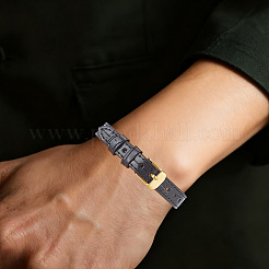 2Pcs 2 Colors Leather Textured Bracelet Straps Slide Wristbands for Slide Charms&nbsp;AJEW-CL0002-98