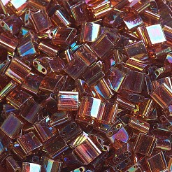 MIYUKIティラビーズ  日本製シードビーズ  2穴  （tl257)透明トパーズab  5x5x1.9mm  穴：0.8mm  約5900個/500g&nbsp;SEED-MY05-TL257