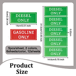 12Sheets 2 Colors Waterproof PVC Warning Sign Stickers&nbsp;DIY-OC0014-64