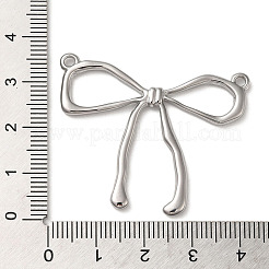 変色しない304ステンレススチールペンダント  ちょう結びのチャーム  ステンレス鋼色  32x40x2.5mm  穴：1.8mm&nbsp;STAS-Q252-34P