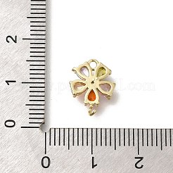 真鍮製マイクロパヴェキュービックジルコニアペンダント  カドミウムフリー＆ニッケルフリー＆鉛フリー  花のチャーム  18KGP本金メッキ  12.5x10.5x3mm  穴：1.2/1.4mm&nbsp;KK-M295-15G-02