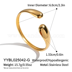 304 Stainless Steel Adjustable Open Cuff Bangles for Women&nbsp;AP4404-1