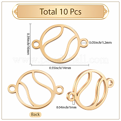 10Pcs Stainless Steel Sport Ball Outline Links Connector Charms&nbsp;STAS-SC0010-17B-G