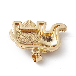 Rack Plating Brass Micro Pave Cubic Zirconia Pendants&nbsp;KK-E003-22G