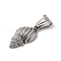 304ステンレスペンダント  ステンレス鋼色  巻き貝  24x13x6mm  穴：8x4mm&nbsp;STAS-B167-12E-P