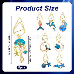 8Pcs Metal Paper Clips&nbsp;AJEW-OC00034
