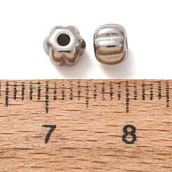304ステンレススチールビーズ  花  ステンレス鋼色  5x4mm  穴：1.6mm&nbsp;SA-CBA7A40-02P-B