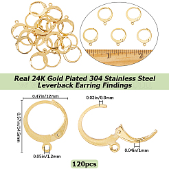 304 Stainless Steel Leverback Earring Findings&nbsp;STAS-SP0001-07A