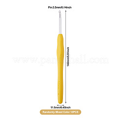 TPRハンドルアルミかぎ針針  ミックスカラー  140x11.5mm  ピン：3.5mm  10個/セット&nbsp;TOOL-TA0001-13D