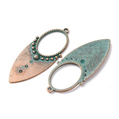 合金のチベット風チャーム  赤い銅と緑の緑青  ティアドロップ  50x21x3mm  穴：1.6mm&nbsp;FIND-B055-02J
