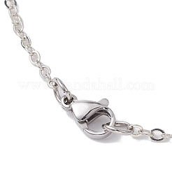 Light Sky Blue Glass Evil Eye Pendant Necklace with Alloy Cable Chains&nbsp;NJEW-JN04650-01