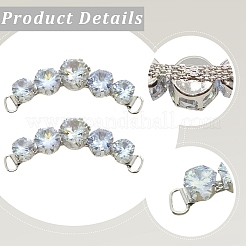 2Pcs Brass Micro Pave Cubic Zirconia Shoes Buckle Clips&nbsp;KK-DJ0001-20