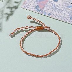 調節可能なツートンカラーのナイロンコード編み込みブレスレット  チョコレート  内径：3/8~2-5/8インチ（1~6.6cm）&nbsp;BJEW-JB05850-02