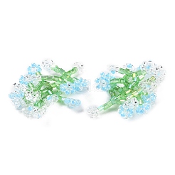 シードビーズペンダント  フラワーオブライフチャーム  ディープスカイブルー  27~28x29~32x5~6mm  穴：1mm&nbsp;GLAA-C028-04A