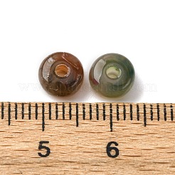 透明なアクリルビーズ  フラットラウンド  ツートン  ダークオリーブグリーン  7x4mm  穴：1.8mm  65~70個/セット&nbsp;OACR-S069-01E