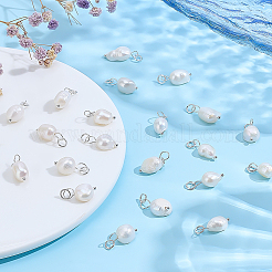 50Pcs Grade B Natural Cultured Freshwater Pearl Rice Charms&nbsp;PEAR-ME0001-04S