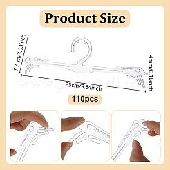 プラスチック製の下着用ハンガー  透明  77x250x4mm&nbsp;AJEW-WH0609-933