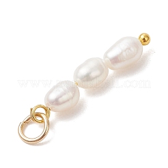3Pcs 3 Styles Natural Cultured Freshwater Pearl Beaded Pendants&nbsp;PALLOY-JF05093