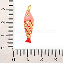 Brass Micro Pave Cubic Zirconia Pendants with Enamel&nbsp;KK-H527-04G-01