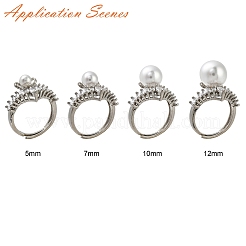 Flower Brass Micro Pave Cubic Zirconia Adjustable Ring Settings&nbsp;KK-K297-10P
