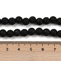 合成溶岩岩ビーズ連売り  染め  ラウンド  ブラック  6.5mm  穴：0.8mm  約63個/連  14.92''~15''（37.9~38.1センチメートル）&nbsp;G-S397-D01-6mm