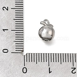 真鍮マイクロパヴェクリアキュービックジルコニアチャーム  りんごチャーム  プラチナ  10x7mm  穴：1.2mm&nbsp;KK-N290-20P