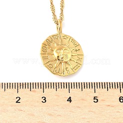 304 Stainless Steel Zodiac Sun Pendant Necklaces for Women&nbsp;NJEW-B130-02G