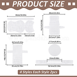 4 スタイルのペット用メッシュシートセット  バッグテンプレート  DIY 財布作り  混合図形  ホワイト  175~567x5699x1~2mm&nbsp;FIND-WR0012-99
