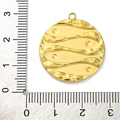 イオンプレーティング（IP）304ステンレスペンダント  魚のチャームが付いたフラットラウンド  18KGP本金メッキ  26.5x24x2mm  穴：1.8mm&nbsp;STAS-K293-04G