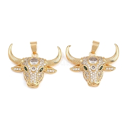 Brass Pave Clear Cubic Zirconia Pendants&nbsp;KK-L275-40G