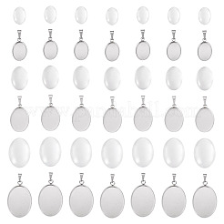 DIY 304 Stainless Steel Oval Pendant Making Kits&nbsp;DIY-TA0014-44
