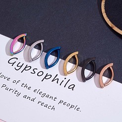 6個 6色 304ステンレススチール カーブベリーリングフープ  女性のためのピアスジュエリー  ミックスカラー  18x3mm&nbsp;JX496A-02