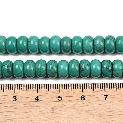 天然マグネサイトビーズ連売り  染め＆加熱  ロンデル  スムーズ  ティール  8x5mm  穴：1.2mm  約82個/連  15.75''（40センチメートル）&nbsp;G-Z143-H01-07A
