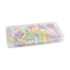 UVメッキ不透明アクリルビーズ40個。  虹色の  心のキャンディー  ミックスカラー  13x29x14mm  穴：3.5mm&nbsp;OACR-FS0002-27