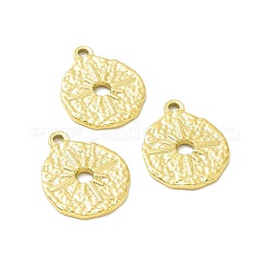 304ステンレスペンダント  スターとフラットラウンド  ゴールドカラー  23x18.5x2mm  穴：2mm&nbsp;LS-STAS-G273-16G