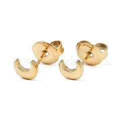 304 Stainless Steel Moon Stud Earrings&nbsp;EJEW-K268-35G