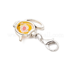 Kettle Alloy & Glass Pendant Decorations&nbsp;HJEW-JM03659