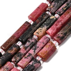 天然石ロードナイトビーズ連売り  コラム  シードビーズで  14~30x6.5~7.5x6.5~7.5mm  穴：1mm  約13~15個/連  15.87''（40.3cm）〜16.06''（40.8cm）&nbsp;G-D353-A08