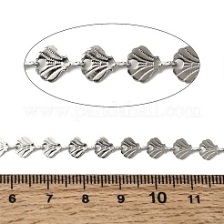 304ステンレススチールシェルシェイプリンクチェーン  ハンダ付け  スプールで  ステンレス鋼色  8.5x6x2.5mm&nbsp;CHS-B015-02P