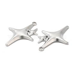 変色しない304ステンレススチールペンダント  星のチャーム  ステンレス鋼色  36x26x3mm  穴：3mm&nbsp;STAS-Z041-29P