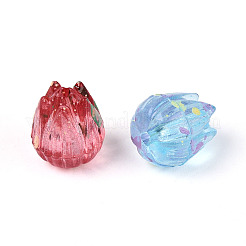 透明スプレー塗装アクリルビーズ  花  ミックスカラー  9.5x8.5x8.5mm  穴：1.5mm  約1470個/500g&nbsp;ACRP-T011-06M