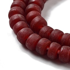手作りのネパールランプワークビーズ  艶消し  コラム  暗赤色  10x6.5~7mm  穴：2.8mm  約94個/連  25.39''（64.5センチメートル）&nbsp;LAMP-Z008-08A