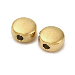 304ステンレススチールビーズ  イオンプレーティング（ip）  フラットラウンド  18KGP本金メッキ  8x4.5mm  穴：2mm&nbsp;STAS-C128-03A-G