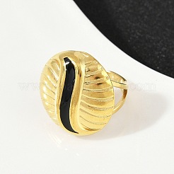 Flat Round 304 Stainless Steel Enamel Finger Rings for Women&nbsp;RJEW-G355-07G