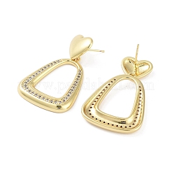Rack Plating Brass Micro Pave Cubic Zirconia Studs Earrings&nbsp;EJEW-B047-03G-05